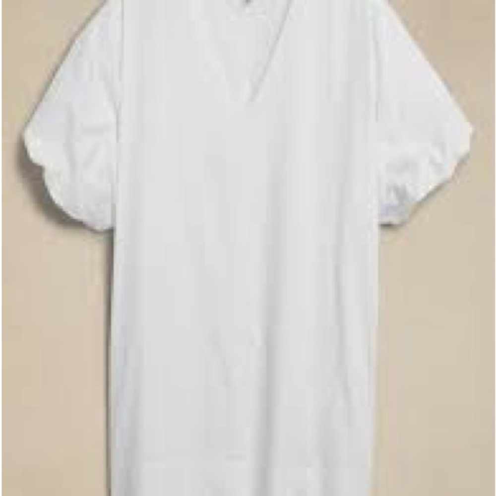 Banana Republic White Livia Poplin Mini Dress Bubble Puff Sleeve S Tall NEW $150 - Picture 13 of 13
